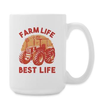 Farm Life is the Best Life Traktor Landleben - Große Tasse 440 ml - Weiß - Rechts