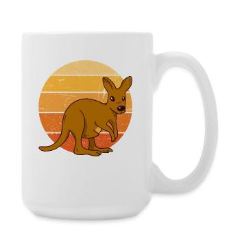 Känguru am Sonnenuntergang - Große Tasse 440 ml - Weiß - Rechts