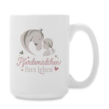 Fille cheval pour la vie Amour du cheval pour la cavalière - Grande tasse 440 ml - blanc - Droite