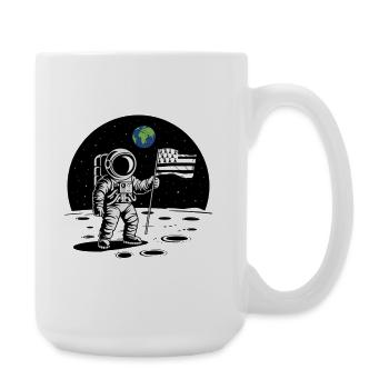 Breton Astronaute Drapeau Breton sur la Lune BZH - Grande tasse 440 ml - blanc - Droite