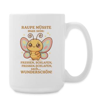 Caterpillar Saying – Zack Beautiful - Large Mug 440 ml - white - Right