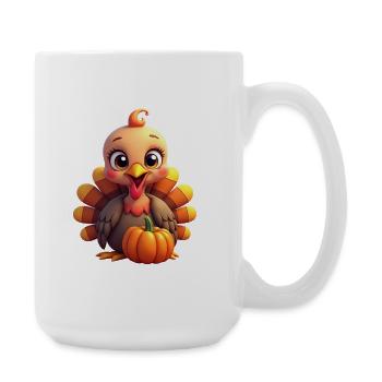 Bébé dinde de Thanksgiving - Grande tasse 440 ml - blanc - Droite