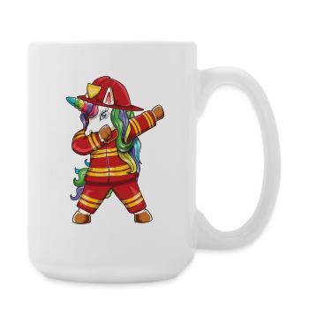 Pompier licorne en tamponnage, Papa Premier intervenant Gi - Grande tasse 440 ml - blanc - Droite