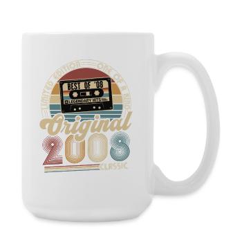 Original 2008 Vintage Vintage Birthday Retro - Large Mug 440 ml - white - Right