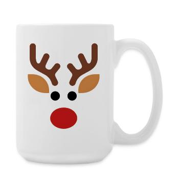Minimalist Rudolph Reindeer - Large Mug 440 ml - white - Right