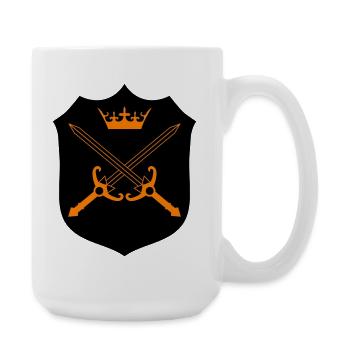 Kreuzschwerter Kronen Emblem - Große Tasse 440 ml - Weiß - Rechts