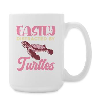 Easily distracted by turtles - Large Mug 440 ml - white - Right