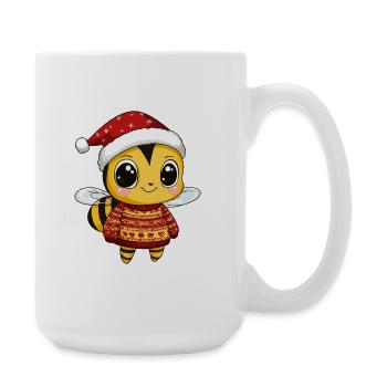 Biene Weihnachten Xmas - Große Tasse 440 ml - Weiß - Rechts