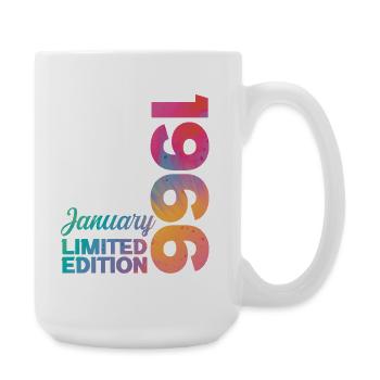 Geburtstag Januar 1966 Geboren im Januar Geschenk - Große Tasse 440 ml - Weiß - Rechts