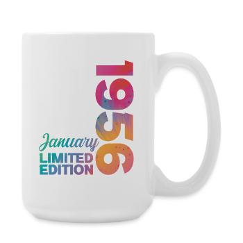 Anniversaire Janvier 1956 Né en Janvier Cadeau - Grande tasse 440 ml - blanc - Droite