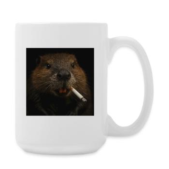 Castor fumeur - Grande tasse 440 ml - blanc - Droite