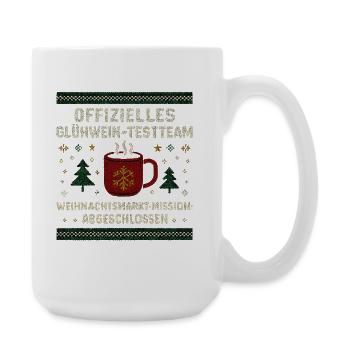 Mulled wine test team, Christmas market hero - Large Mug 440 ml - white - Right