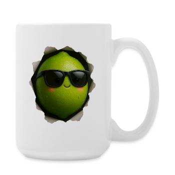 Mascotte lime avec lunettes de soleil - Grande tasse 440 ml - blanc - Droite