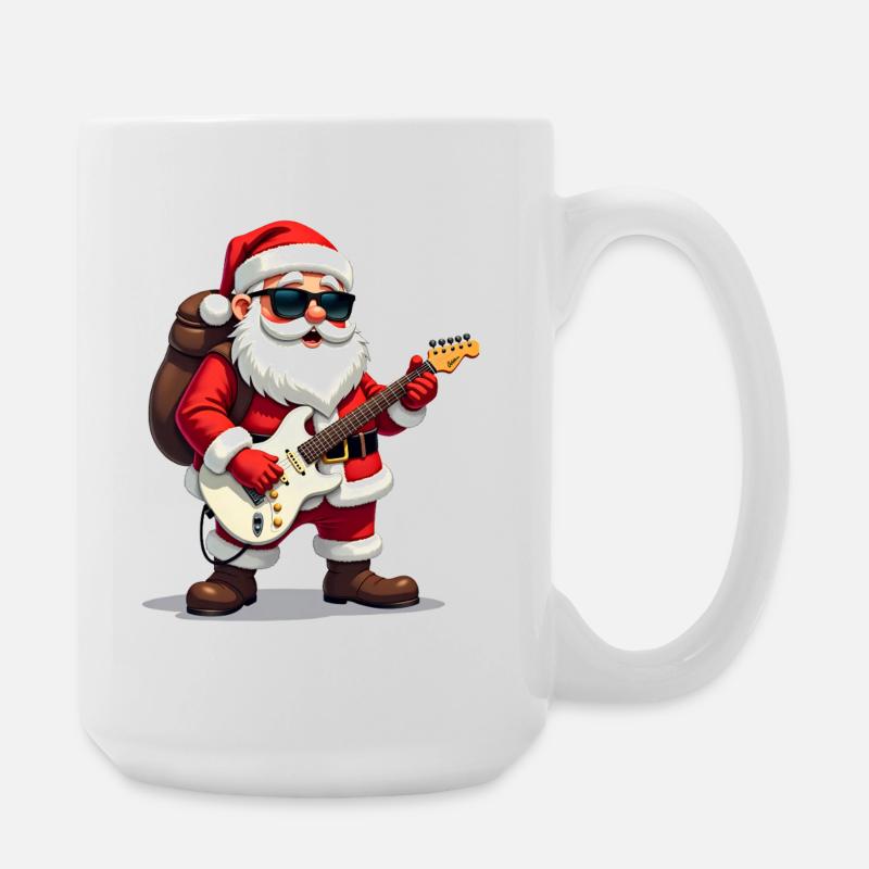 Weihnachtsrock-Santa - Große Tasse 440 ml - Weiß