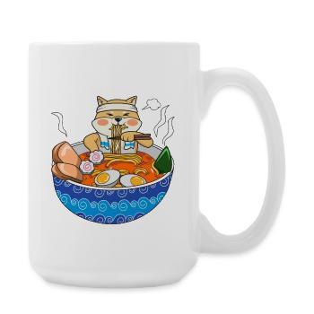 Kawaii Anime Shiba Inu Ramen Japanese Noodle Dog G - Large Mug 440 ml - white - Right
