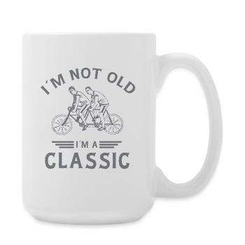 Vintage Tandem Radfahrer Classic Spruch Design - Große Tasse 440 ml - Weiß - Rechts