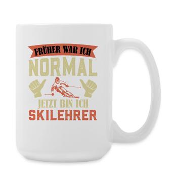 Skiing I USED TO BE NORMAL NOW I AM - Large Mug 440 ml - white - Right