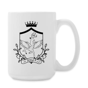 Geflügeltes Reh – edles Wappentier Wald - Große Tasse 440 ml - Weiß - Rechts