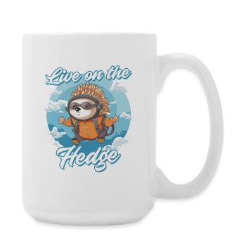 Igel Tag Hedgehog Day Live On the Hegde - Large Mug 440 ml - white - Right