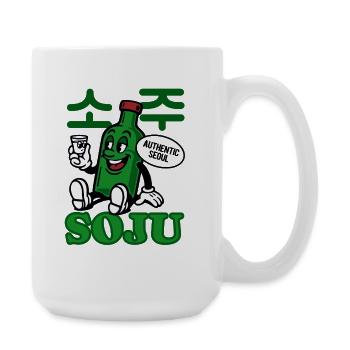 Soju Cartoon Flasche | Koreanischer Schnaps - Große Tasse 440 ml - Weiß - Rechts