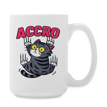 Cat ADDICTED Humor Design Cartoon Cute Gift - Large Mug 440 ml - white - Right