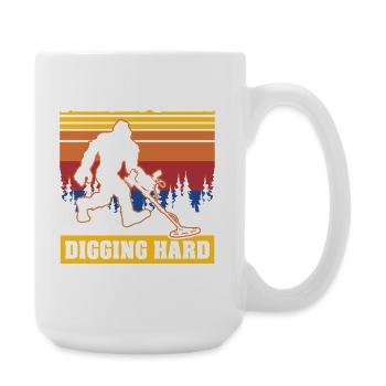 Sasquatches Dirt Fishing Big Foot - Große Tasse 440 ml - Weiß - Rechts