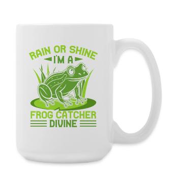 Frog Catcher Rain Or Shine I ́m A Divine Frog - Large Mug 440 ml - white - Right