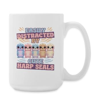 Harp seal seals - Large Mug 440 ml - white - Right