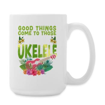Hawaiian Ukulele Uke Good Things - Large Mug 440 ml - white - Right