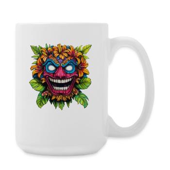 Explosion de couleurs du masque de fleurs Tiki - Grande tasse 440 ml - blanc - Droite