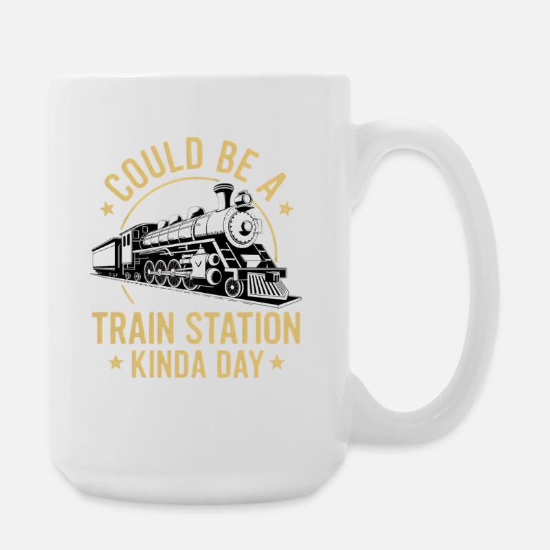 Train romance station vibe - Large Mug 440 ml - white