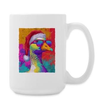 Gans Weihnachten Porträt - Große Tasse 440 ml - Weiß - Rechts