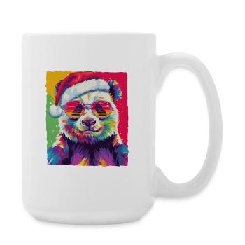 Portrait de Noël du panda - Grande tasse 440 ml - blanc - Droite
