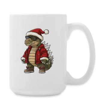 Dinosaurier stegosaurus Weihnachten Winter - Große Tasse 440 ml - Weiß - Rechts