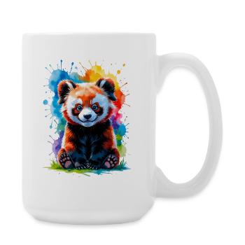 Colorful Watercolor Panda - Large Mug 440 ml - white - Right