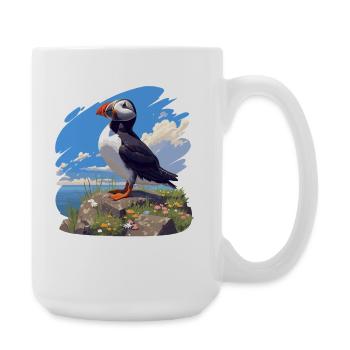 Puffin Papageientaucher - Große Tasse 440 ml - Weiß - Rechts