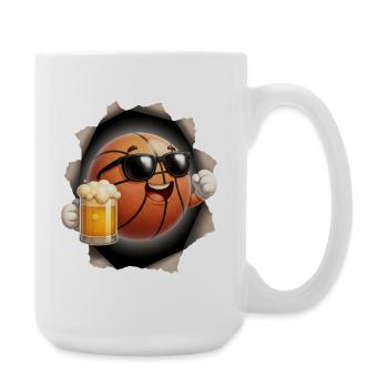 Bière de basket-ball - Grande tasse 440 ml - blanc - Droite