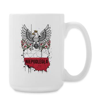 Unabhängiges Polen Weißer Adler-Emblem - Große Tasse 440 ml - Weiß - Rechts