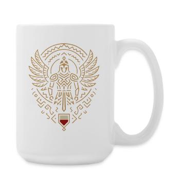 Minimalistisches Emblem des geflügelten Husarenkriegers - Große Tasse 440 ml - Weiß - Rechts