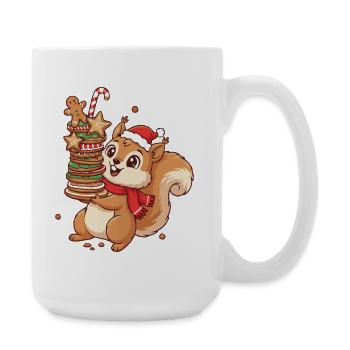 Christmas Squirrel with Cookies - Large Mug 440 ml - white - Right