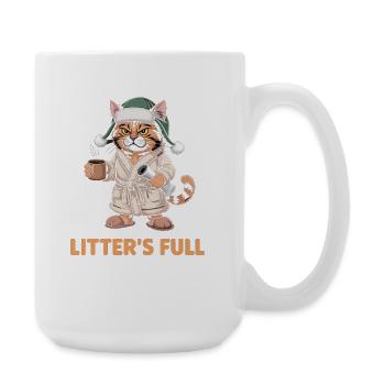 Imprimé pleine tasse de Cozy Cat Litter - Grande tasse 440 ml - blanc - Droite