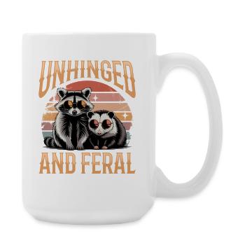 Funny Opossum and Raccoon - Large Mug 440 ml - white - Right