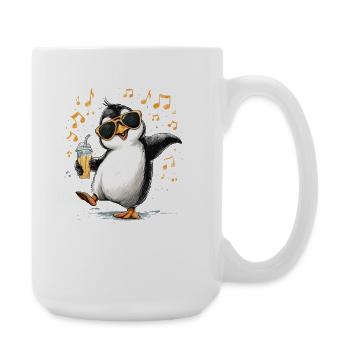 Summer penguin with sunglasses - Large Mug 440 ml - white - Right
