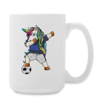 Dabbing Unicorn Soccer Football Funny Magical Spor - Large Mug 440 ml - white - Right