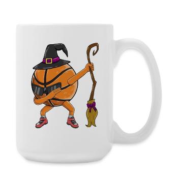 Dabbing Basketball Witch Funny Halloween Sports Fa - Large Mug 440 ml - white - Right