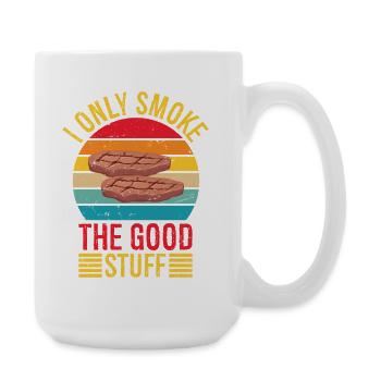 I Only Smoke Good Stuff Funny BBQ Pit Meat Smoke - Large Mug 440 ml - white - Right