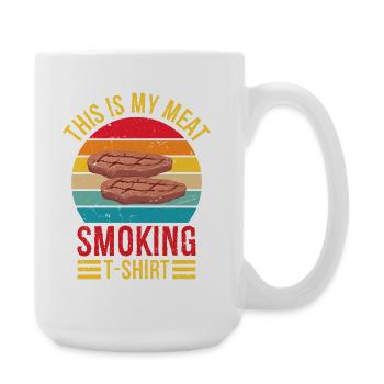 Vintage This Is My Meat Smoking T-shirt BBQ Smoke - Large Mug 440 ml - white - Right