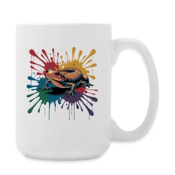  Bunter Salamander Mit Farbklecks Splash Für - Große Tasse 440 ml - Weiß - Rechts