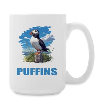 Puffin Papageientaucher - Große Tasse 440 ml - Weiß - Rechts