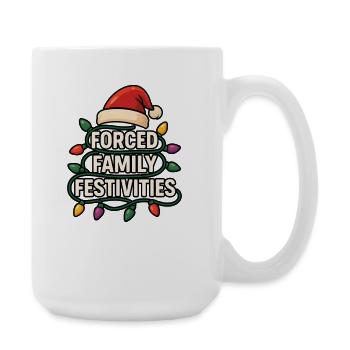 Forced Family Fun Christmas Forced F - Large Mug 440 ml - white - Right